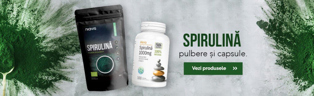 Spirulină pulbere și capsule