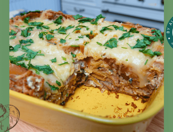 lasagna vegană cu sos alb