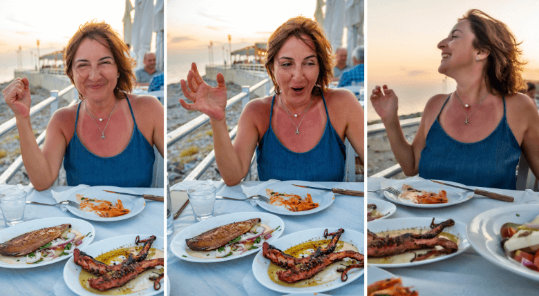 femeie care se bucura de mancare - Dieta de vacanță